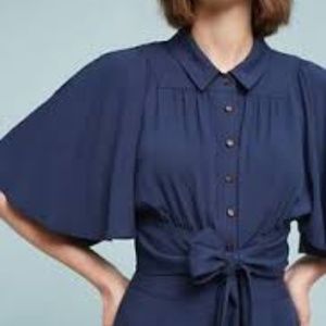 Anthropologie Canna Midi Top with Tie at Waist